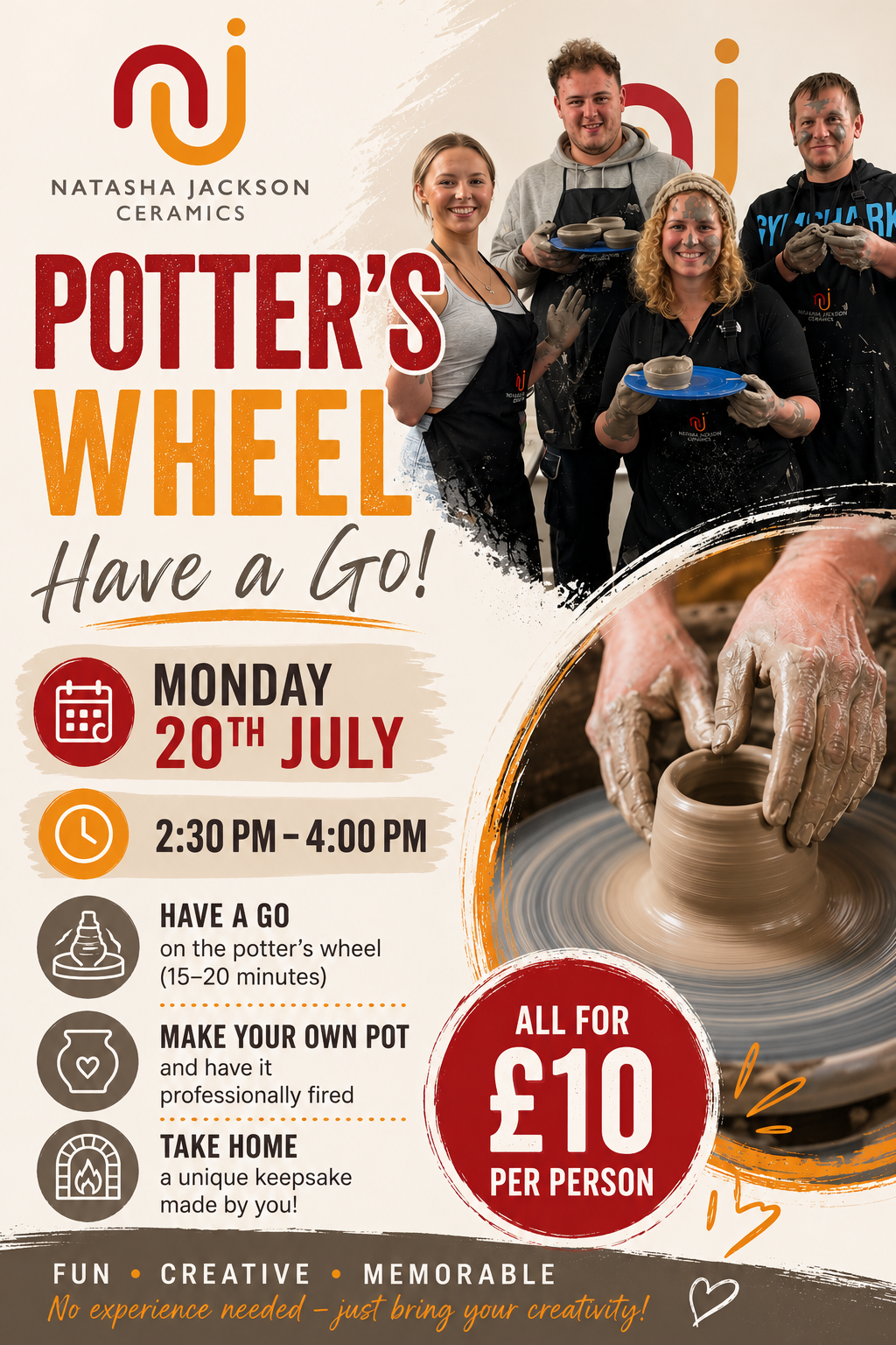 Throw a pot on the potters wheel